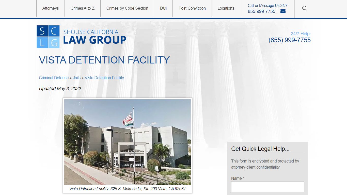 Vista Detention Facility Jail Info - Location, Visiting ...