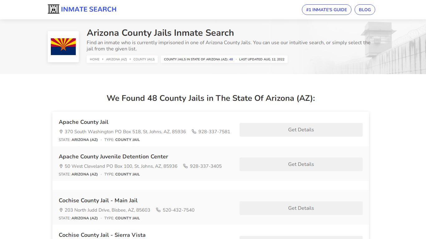 Arizona County Jails Inmate Search